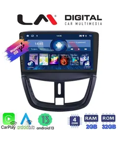 LM Digital - LM ZA4207 GPS Οθόνη OEM Multimedia Αυτοκινήτου για PEUGEOT 207 2007>2013 (CarPlay/AndroidAuto/BT/GPS/WIFI/GPRS)