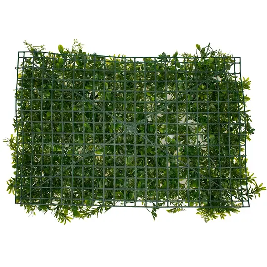 GloboStar® 78401 Artificial - Συνθετικό Τεχνητό Διακοσμητικό Πάνελ Φυλλωσιάς - Κάθετος Κήπος Γάλιο - Φτέρη - Γκι - Γρασίδι Πράσινο Μ60 x Υ40 x Π10cm
